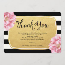 フローラシック写真サンキューカード/金ゴールド