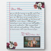 フローラシック手書きラブレターmomメッセージ フォトプラーク (正面)