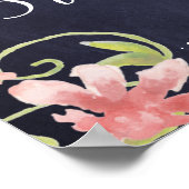 フローラシック海軍ブライダルシャワーウェルカムサイン ポスター (角)