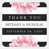 フローラシック結婚のステッカーに感謝 スクエアシール (正面)