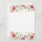 フローラシック赤面金ゴールドグリッタードレススウィート16 招待状 (裏面)