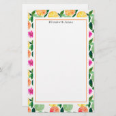 フローラシトラスオレンジレモンライムグレープフルーツ 便箋 (正面/裏面)