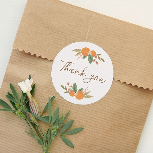 フローラシトラスブライダルシャワーサンキュー ラウンドシール