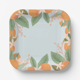 フローラシトラスブライダルシャワー紙プレート ペーパープレート