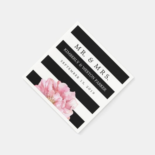 フローラシパーソナライズされたッ結婚クのナプキン スタンダードカクテルナプキン (角)