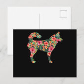 フローラシベリアのハスキーの贈り物 |素敵な花犬の贈り物 ポストカード (正面/裏面)