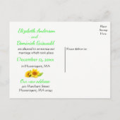 フローラシャビーシックピンクたった今結婚しましたバラ結婚ズ 案内ポストカード (裏面)