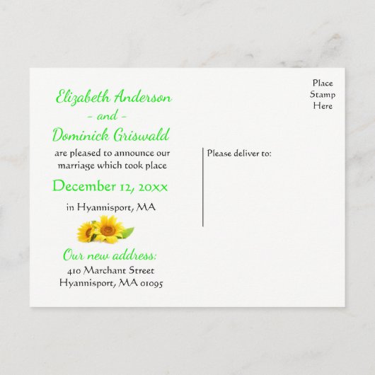 フローラシャビーシックピンクたった今結婚しましたバラ結婚ズ 案内ポストカード (裏面)