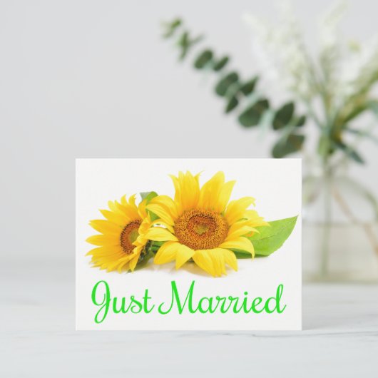 フローラシャビーシックピンクたった今結婚しましたバラ結婚ズ 案内ポストカード (スタンド正面)