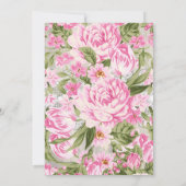 フローラシャビーシック&レースブライダルシャワー招待状 招待状 (裏面)