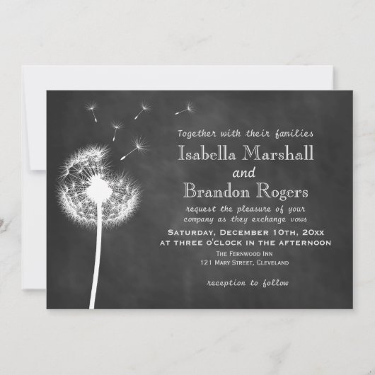 フローラシャルボードウェディング招待(白) 招待状 (正面)