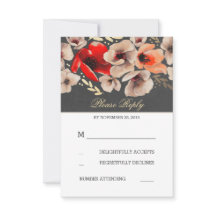 フローラシャルボードゴールドフォイルウェディングRSVPカード