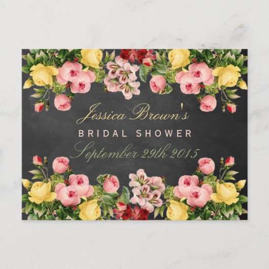 フローラシャルボードブライダルシャワーレシピカード ポストカード (正面)