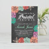 フローラシャルボードブライダルシャワー招待 招待状 (スタンド正面)
