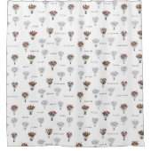 フローラシャワーカーエレガントテン：花花花束料理 シャワーカーテン (正面)