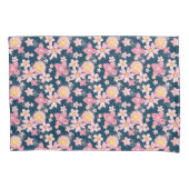 フローラシャワースノーネイビーブルーピローケース 枕カバー (正面)