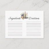 フローラシャンパンブライダルシャワーレシピ注 エンクロージャーカード (裏面)