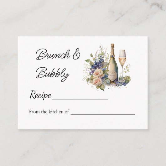 フローラシャンパンブライダルシャワーレシピ注 エンクロージャーカード (正面)