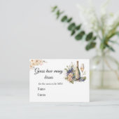 フローラシャンパンブライダルシャワー結婚ズゲーム エンクロージャーカード (スタンド正面)