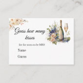 フローラシャンパンブライダルシャワー結婚ズゲーム エンクロージャーカード (正面)