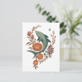 フローラシャーク調和-自然&海フュージョンアート インビテーションポストカード (スタンド正面)