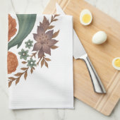 フローラシャーク調和-自然&海フュージョンアート キッチンタオル (四つ折り)