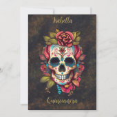 フローラシュガースカルキンセアニェラ誕生日 スペインの 招待状 (正面)