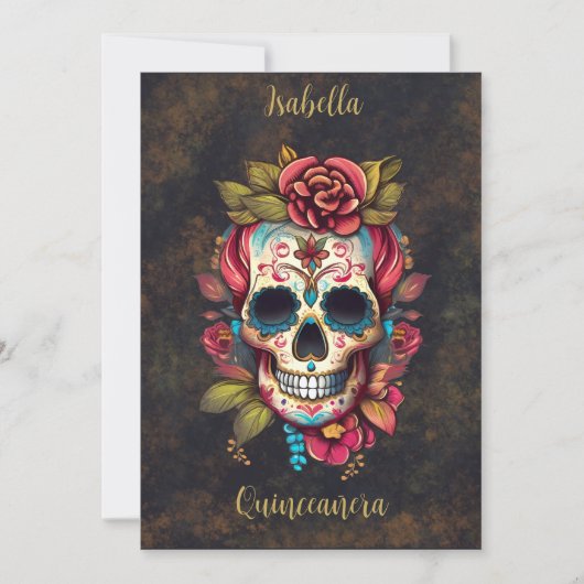 フローラシュガースカルキンセアニェラ誕生日 スペインの 招待状 (正面)