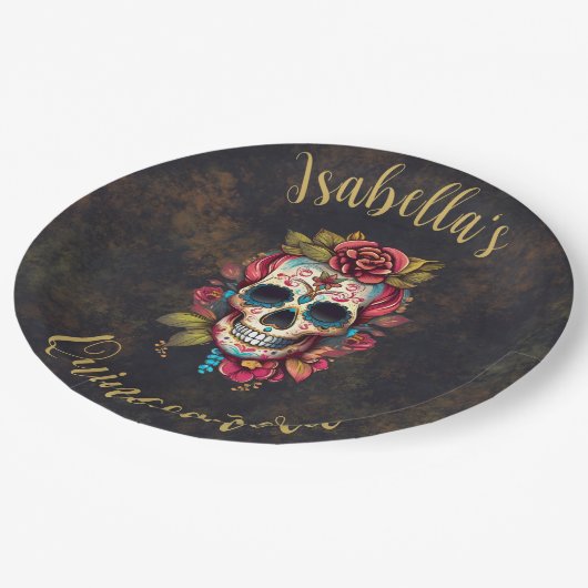 フローラシュガースカルキンセアニェラ誕生日 ペーパープレート (アングル)