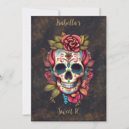 フローラシュガースカルスウィート16誕生日 招待状 (正面)