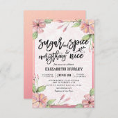 フローラシュガー&スパイス&オールナイスベビーシャワー 招待状 (正面/裏面)