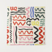 フローラショール:正方形ペイズリーオーナメント タペストリー (正面(横))