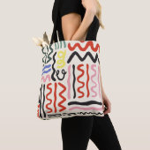 フローラショール:正方形ペイズリーオーナメント トートバッグ (クローズアップ)