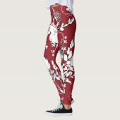 フローラシルエット、カラフル植物模様。 レギンス (左)