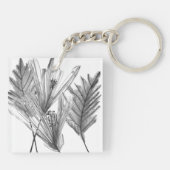 フローラシルエット – グレー キーホルダー (裏面)