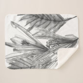 フローラシルエット – グレー シェルパブランケット (正面(横))