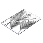 フローラシルエット – グレー ノートブック (左側)