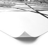 フローラシルエット – グレー ポスター (角)