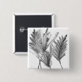 フローラシルエット – グレー 缶バッジ (正面&裏面)