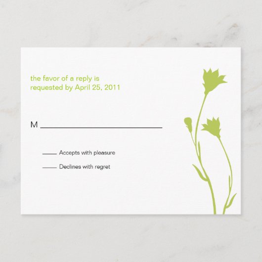 フローラシルエットRSVP インビテーションポストカード (正面)