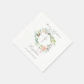 フローラシルバークロスガーランドバプテスマ《キリスト教》洗礼式や命名式 スタンダードカクテルナプキン (角)