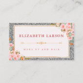 フローラシルバーグリッターメイクアップアーティスト美しいサロン 名刺 (正面)