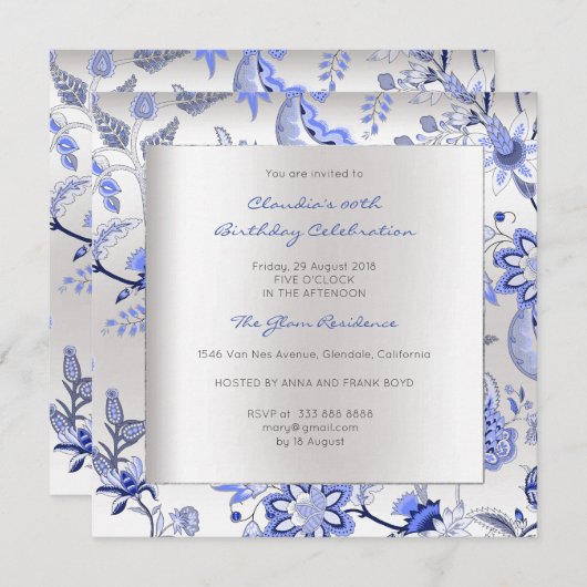 フローラシルバーサファイア春シノワセリーイベント 招待状 (正面/裏面)