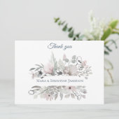 ~*フローラシルバーピンクAR17エレガントトレンディー結婚ズ サンキューカード (スタンド正面)