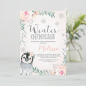 フローラシルバーペンギンウィンターオネダーランド誕生日 招待状 (スタンド正面)