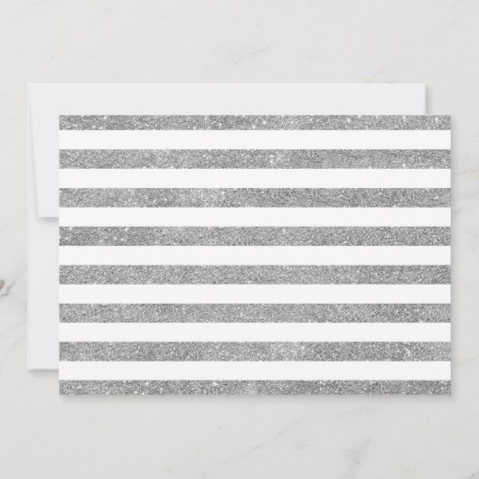 フローラシルバーホワイト赤いバラ写真50誕生日 招待状 (裏面)