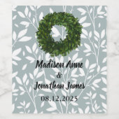 フローラシンプルつる植物カントリーウェディング素朴 ワインラベル (シングルラベル)