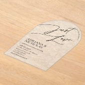 フローラシンプルはファンシー何も愛結婚の アクリル招待状 (レイダウン)