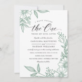 フローラシンプルを見つけた |ミント結婚ス 招待状 (正面)