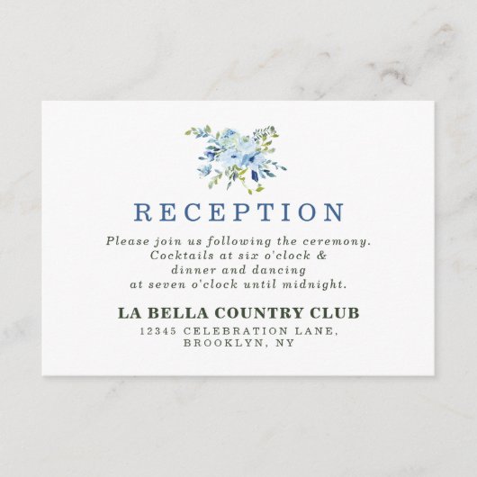 フローラシンプルウェディングレセプション エンクロージャーカード (正面)